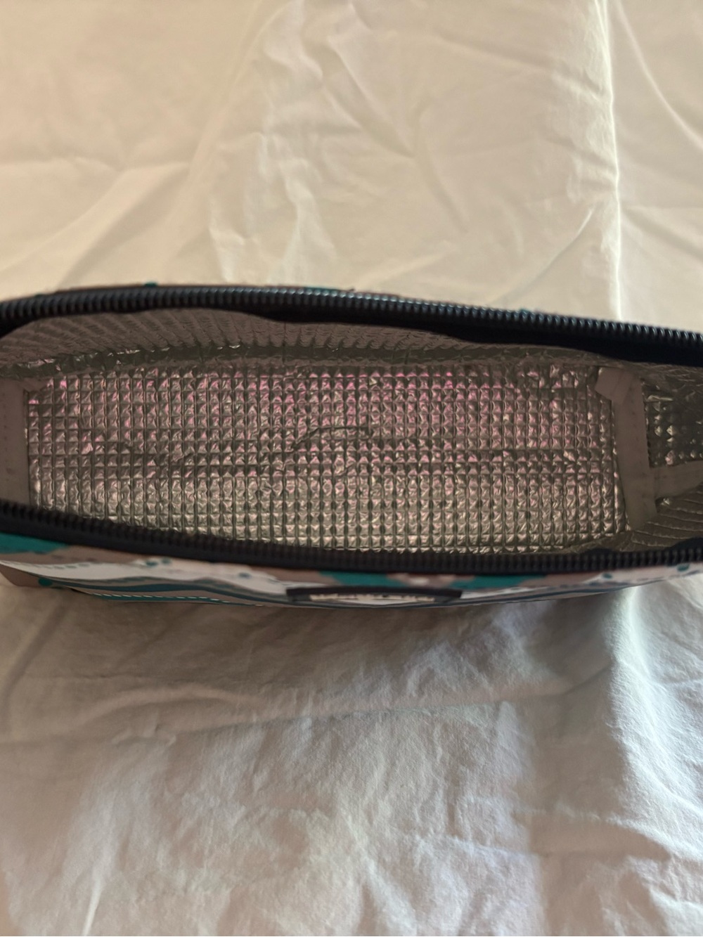 Thirty-one Insulated Pouch in Multi color Chevron Pattern